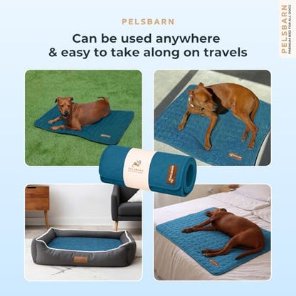 Pelsbarn Dog Cooling Mat, Ice Silk Self-Cooling Pad, Deep Blue - Image 7