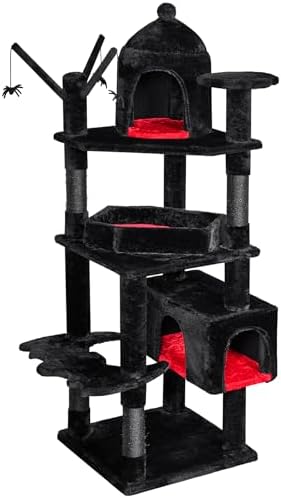BEWISHOME Heavy Duty Cat Tree Tower, 63 in Gothic Cat Trees by BEWISHOME