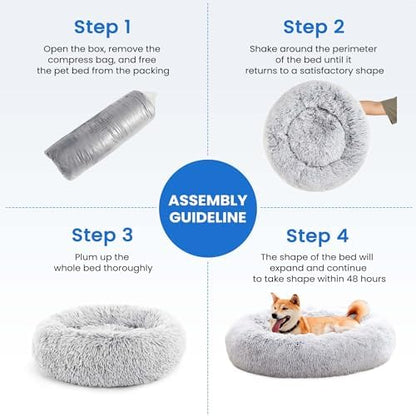 NEWBULIG 37.4x37.4 Inch Dog Couch Bed, Round Shape Large Sized Donut Beds - Image 5