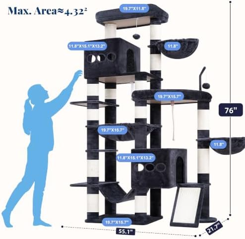 Hey-brother Cat Tree Tower, Extended Base - Image 2