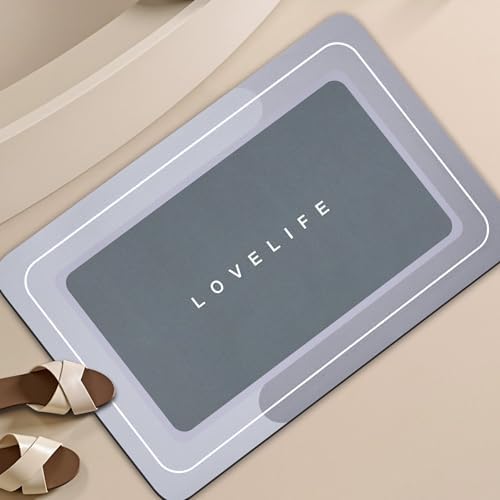 Bath mat Rubber Bathroom Mat-Quick Dry Absorbent Rug Non-Slip Thin Bathroom Rug - Image 7