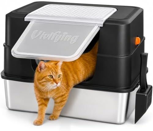 Vivifying XL Stainless Steel Cat Litter Box by Vivifying