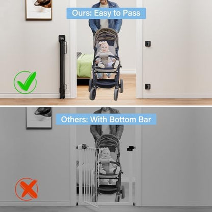 Retractable Baby Gates for Stairs No Drill | Extends to 54" Wide 34" Tall | - Image 2