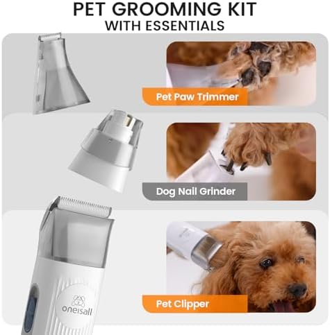 oneisall Dog Grooming Vacuum, 7 in 1 Grooming kit Tools - Image 4