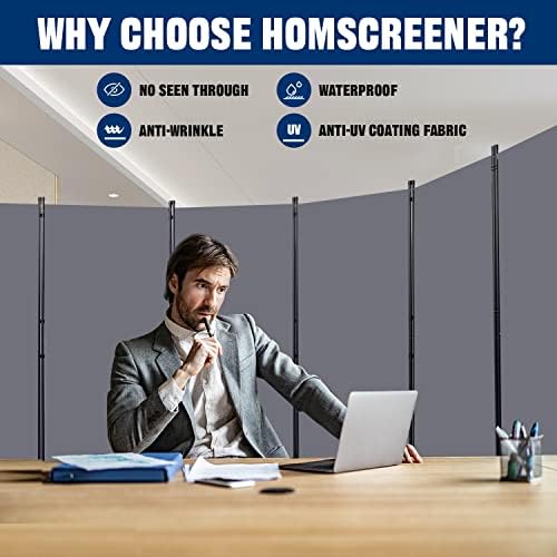 Room Divider 6 Panel-204''Wide, 6FT Room Dividers and Folding Privacy Screen - Image 4