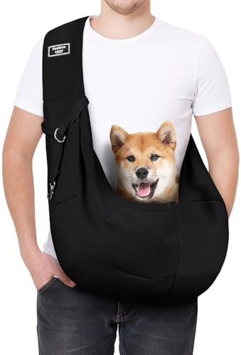 Dog Sling Carrier with Padded Strap, Reversible Pet Carrier by AUYAO