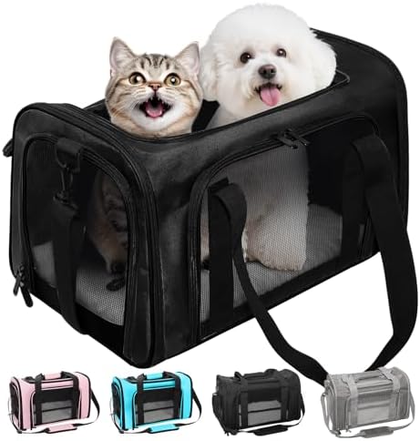 Soft-Sided Cat Carrier 18x11x11 in Expandable Travel Pet Bag 15LBS by Lowiparr