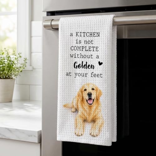 Golden Retriever Kitchen Towel, Funny Kitchen Decor Gift - Image 3