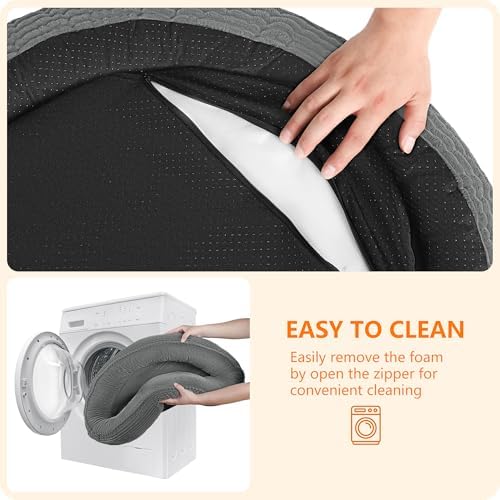 Dwanton Orthopedic Medium Dount Dog Bed, Egg-Crate Foam Round Dog Sofa - Image 4