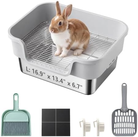 Stainless Steel Rabbit Litter Box by Unknown