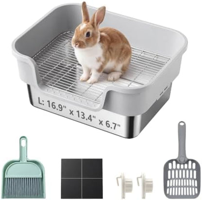 Stainless Steel Rabbit Litter Box by Unknown