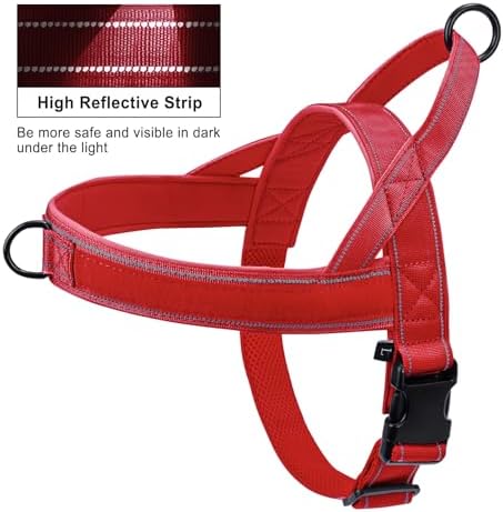 Red No Pull Dog Harness for Small Medium Large Sized Dog, Reflective Escape - Image 2