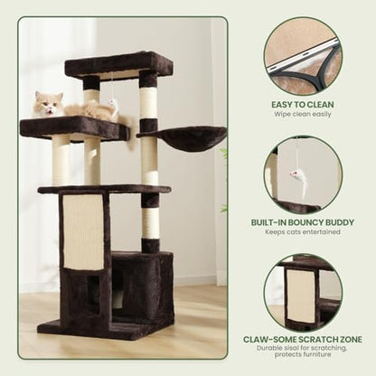 51 in Multi-Level Cat Tree Tower Space Saving Indoor Cat Playhouse - Image 5