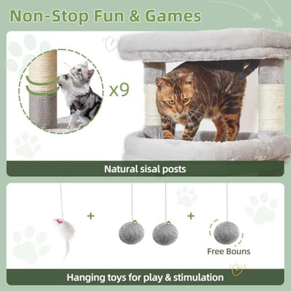 Taoqimiao Heavy-Duty Cat Tree, 71 in Cat Tower - Image 5