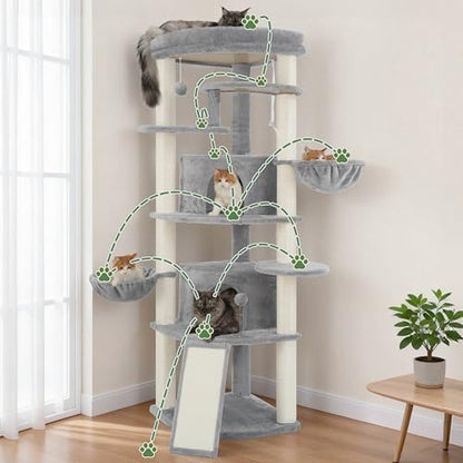 Gitelsnour Corner Cat Tree, All Sisal Multi-Cat Scratching Posts GCT035W - Image 6
