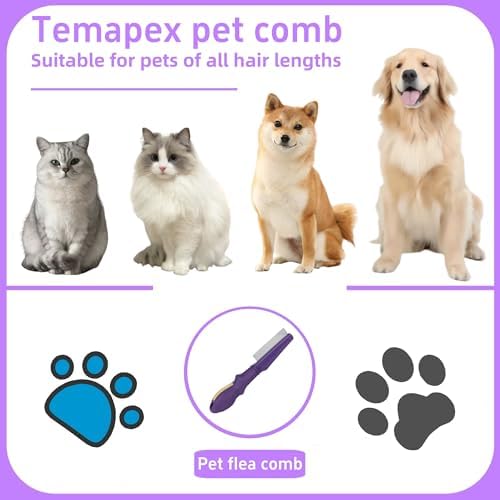 Pet Flea Comb for Dogs & Cats, Removes Tangles & Flea, Tear Stain Removal - Image 2