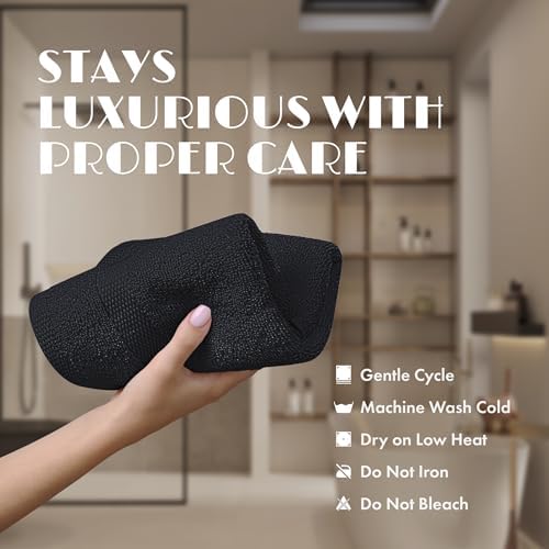 Wealuxe Black Washcloths 12x12 Inch - Image 6