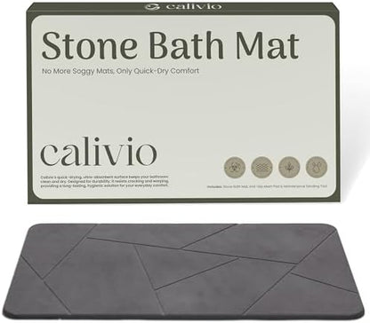 Quick Dry Shower Stone Bath Mat, Super Absorbent & Non-Slip 24 x 16 Inch - Image 3
