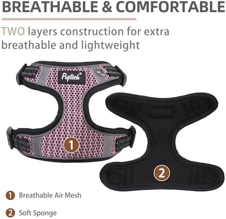PUPTECK Dog Harness and Leash Set Small Sized, Step in No Pull Adjustable Puppy - Image 2