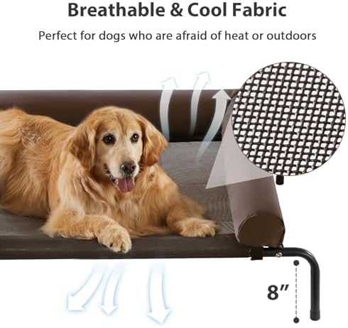 RRPETHOME Elevated Cooling Dog Cot Bed, Large Raised Outdoor Dog Bed - Image 3