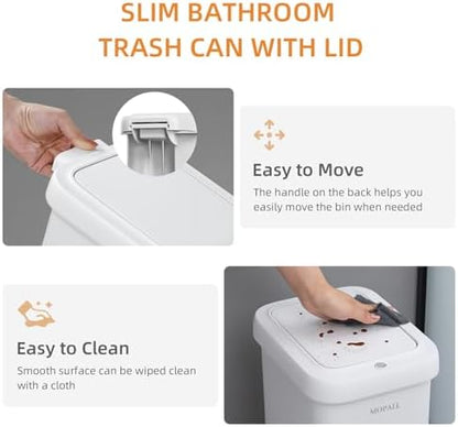 MOPALL 1.9 Gallon Small Bathroom Trash Can - Image 5