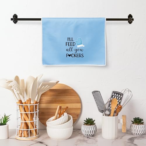 Funny Kitchen Hand Towels, 6 Pack Fun Sayings Decorative Dish Cloths Set - Image 5
