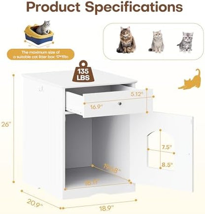 Litter Box Enclosure, Hidden Cat Litter Box Cabinet - Image 7