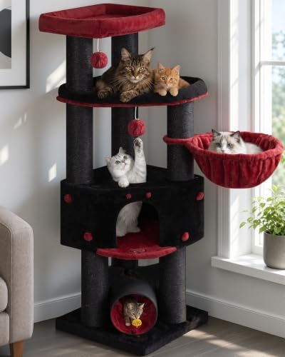Heavy Duty Large Cat Tree Tower, Extra Wide Cat Scratching Posts by FeliskynCatTreeTower