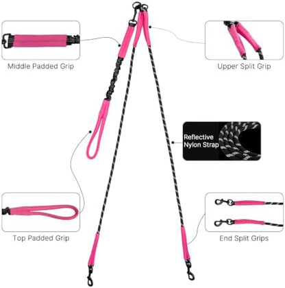 Pieviev Double Dog Leash for 2 Medium&Large Dogs, Longer Coupler, No Tangle - Image 5