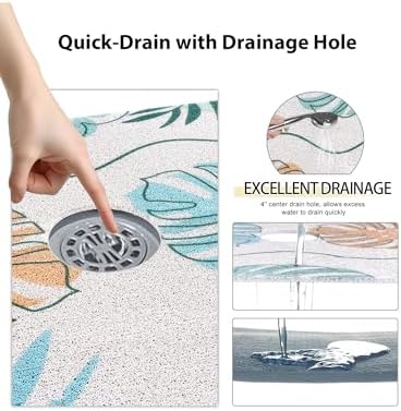 Square Shower Mat, Yonala 27 x 27 Inch Stylish Non Slip Shower Mats - Image 5