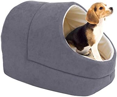 Self Warming Burrow Cat Bed, Washable Pet Hideway House - Image 2