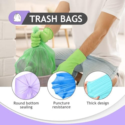 Teivio Small Colorful Clear Trash Bags 4 Gallon 200 Count Garbage Bags - Image 3