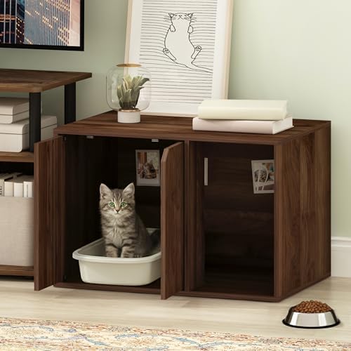 Furinno Peli Litter Box Enclosure, Columbia Walnut - Image 4