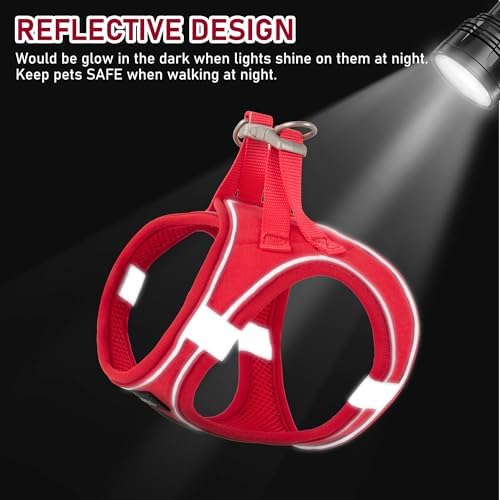 GAMUDA Small Pet Harness Collar and Leash Set, Step in No Chock No Pull Linen - Image 4