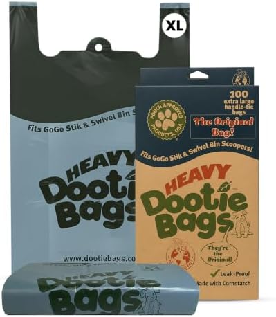 HEAVY Dootie Bags with EZ Tie Handles. Clean and Convenient by GoGoStik