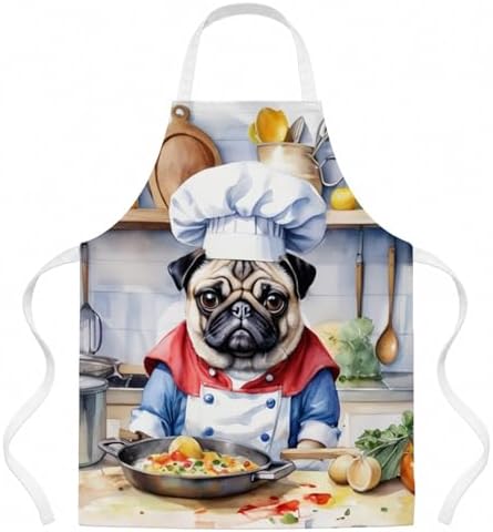Caroline's Treasures Pug The Chef Apron Cooking Kitchen Server Baking Crafts by CarolinesTreasures