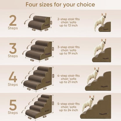PAWSCRAT 3-Step Pet Stairs for High Beds & Sofas, 15.7''H Dog Stairs - Image 2