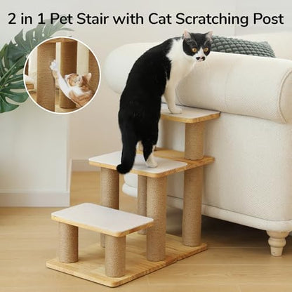 FUKUMARU Dog Stairs, Solid Wood Pet Stairs - Image 2