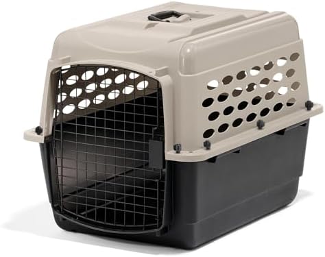 Petmate Vari Dog Kennel, Portable Pet Carrier, Taupe and Black by Petmate
