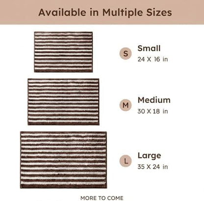 Chenille Bathroom Rug Non Slip Washable, Absorbent Bath Mat - Image 6