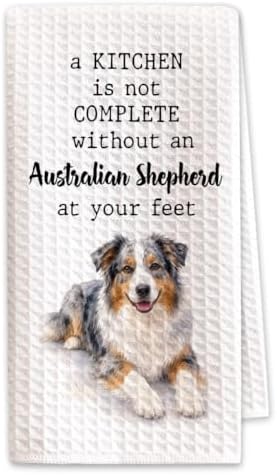 Australian Shepherd Kitchen Towel, Funny Dog Lover Gift by SHESCRZIONU