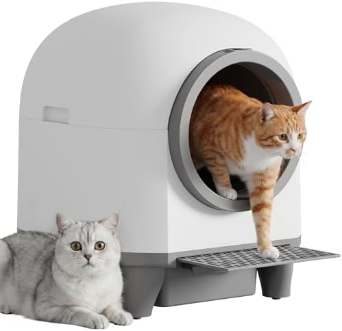 Greesum Enclosed Self-Cleaning Cat Litter Box, 90L XL, App Control by BuynowfromGreesum
