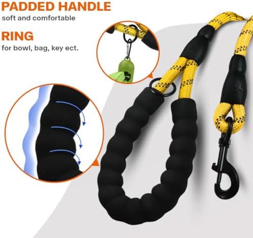 Taglory Rope Dog Leash for Medium Large Dogs, 4 FT Padded Handle - Image 4