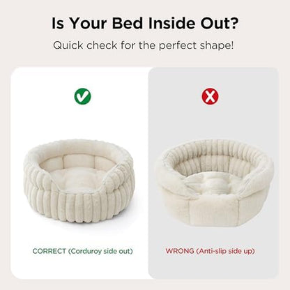 Bedsure ComfyFleece® Washable Cute Large Cat Bed, Soft Round Puppy Bed - Image 5