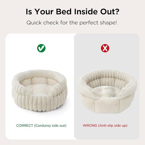 Bedsure ComfyFleece® Washable Cute Cat Bed, Soft Round Kitten Bed - Image 5