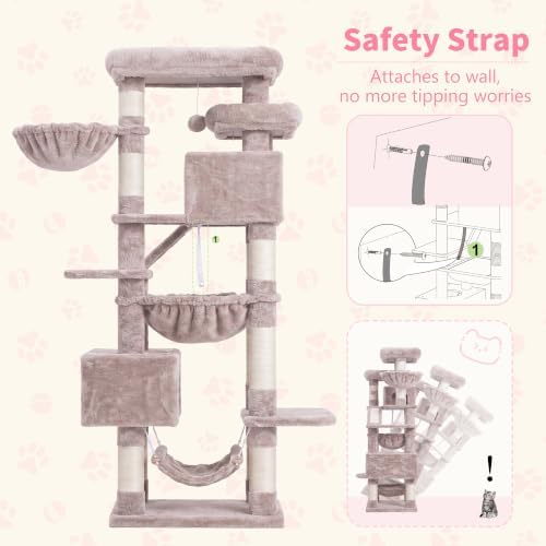 Heybly Cat Tree, 71-Inch-Tall Tower - Image 6
