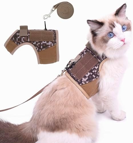 Cat Harness and Leash Set for Walking Escape Proof, Desert Camo by YizhiMiaow