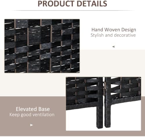 HOMCOM Room Divider 6-Panel, 6FT-Tall Folding Privacy Screen - Image 5
