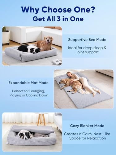 Rywell 3-in-1 Cooling Dog Bed Large, Arc-Chill Tech - Image 4