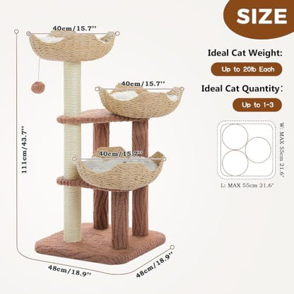 PAWZ Road Modern Cat Tree with Baskets - Image 3